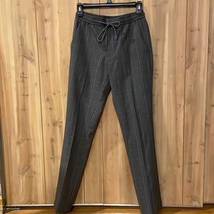 Express Men’s Gray Plaid Drawstring Dress Pant Extra Slim